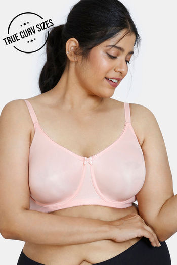 Buy Zivame True Curv Beautiful Basics Double Layered Wired Full Coverage Super Support Bra - Peach Pearl